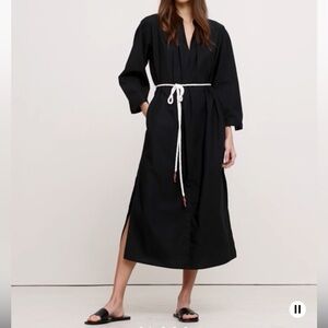 Banana Republic Cotton Poplin Split Neck Shirt Dress